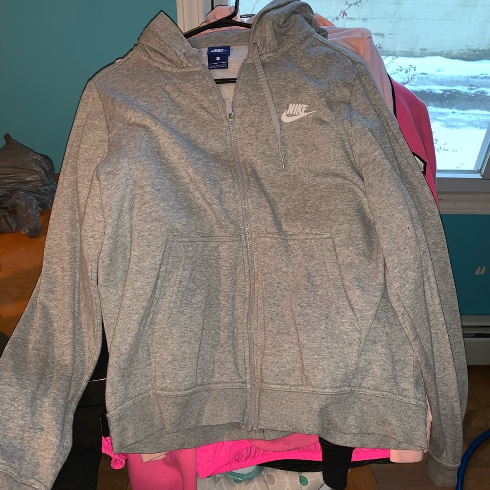 Gray Nike zip up